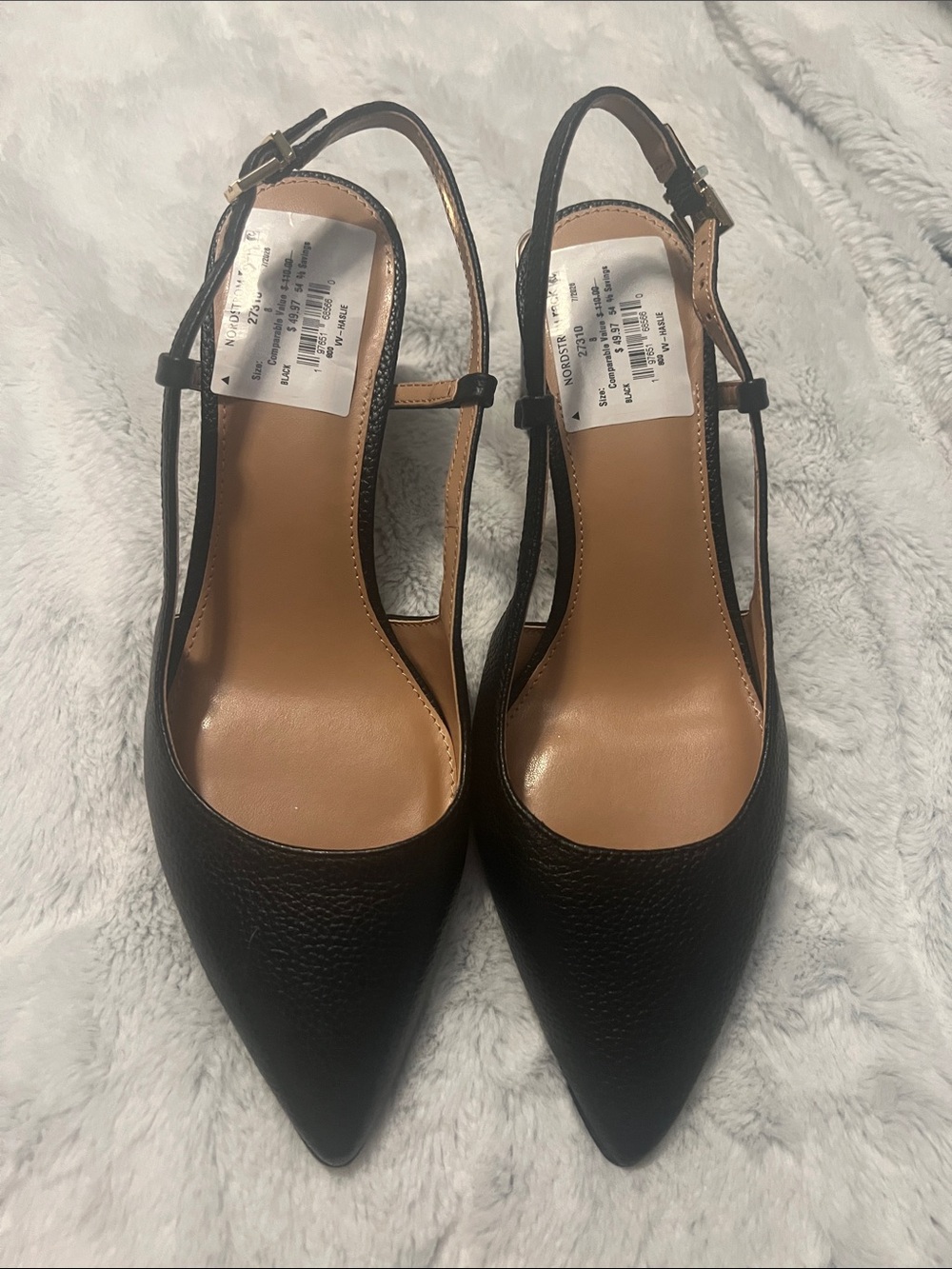 Vince Camuto Black Pointed Slingback Heels